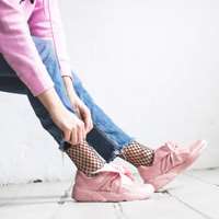 'کفش کتانی رانینگ پوما پاپیونی صورتی   Puma Heart Basket pink'