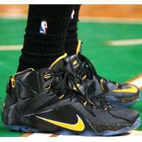 'کفش بسکتبال نایک لبرون12  basketball shoes nike lebron 12 black yellow 684593-501'