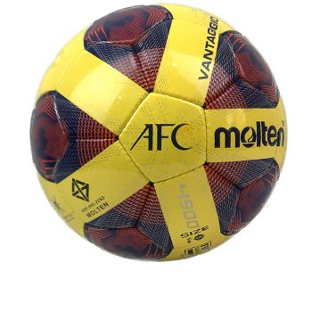 توپ فوتبال دوختی حرفه ای مولتن ونتاجیو سایز 5 زرد قرمز مخصوص چمن