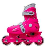 'کفش اسکیت رویه محکم صورتی سایز متحرک بدون لوازم   Roces pink Junior hard skate '