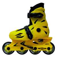 'کفش اسکیت رویه محکم زرد سایز متحرک همراه با لوازم   Roces yellow Junior hard skate '