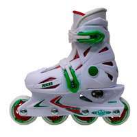 'کفش اسکیت رویه محکم سفید سایز متحرک همراه با لوازم   Roces White Junior hard skate '