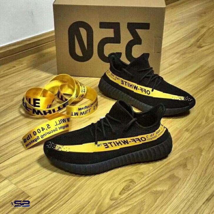  خرید  کتانی رانینگ ادیداس ایزی      Adidas Yeezy 350 V2 Black Yellow