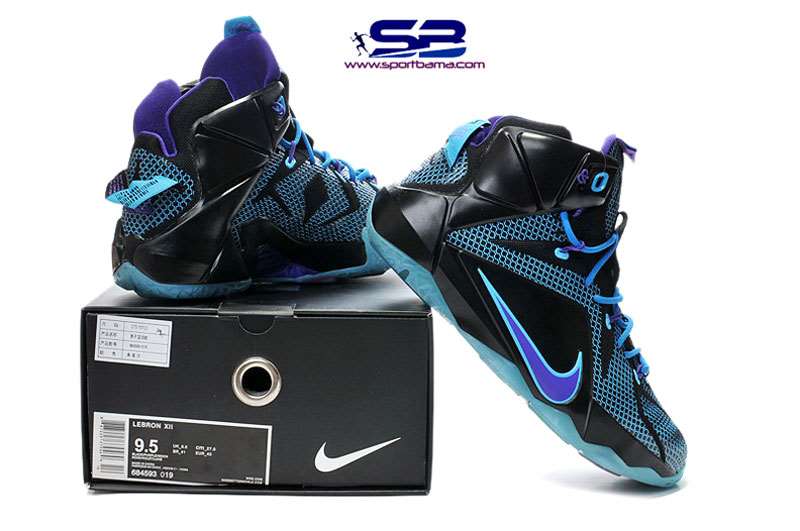  خرید  کفش بسکتبال نایک لبرون12 nike lebron 12 xii black university blue purple 684593 -019