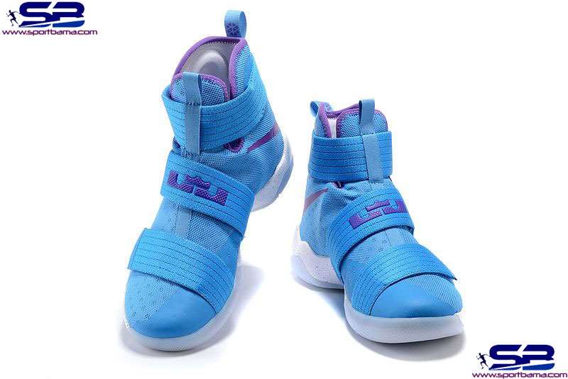  خرید  کتانی نایک لبرون10 مخصوص بسکتبال basketball shoes nike zoom lebron soldier 10 blue purple white844374-110