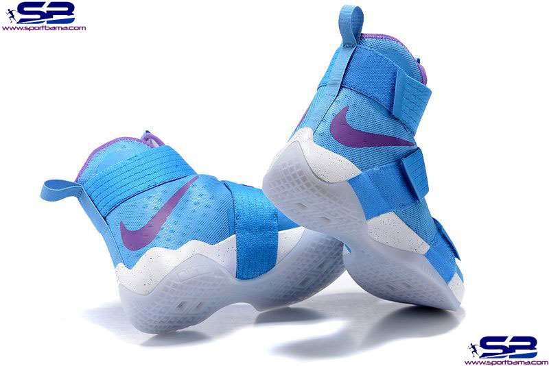  خرید  کتانی نایک لبرون10 مخصوص بسکتبال basketball shoes nike zoom lebron soldier 10 blue purple white844374-110