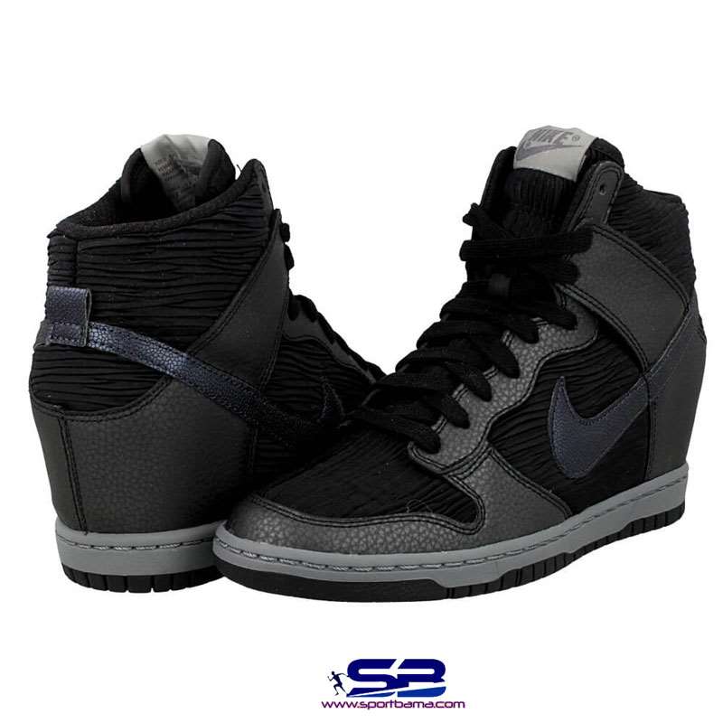  خرید  کفش نایک دانک اسکای ساق دار مشکی متالیک classic shoes Nike dunksky hi essential wmns black 528899-015 