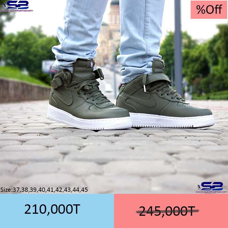  خرید  کفش نایک ایرفورس ساق دار سبز لجنی classic shoes nikelab AirForce1 mid  819677-300 green