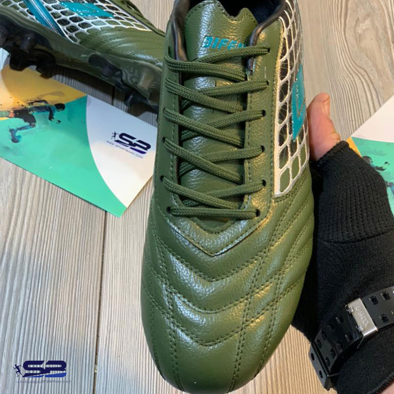  خرید  کفش فوتبال دیفانو مخصوص چمن طبیعی رویه چرم مصنوعی رنگ سبز