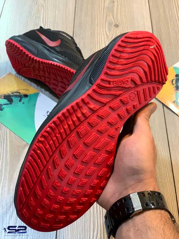  خرید  کفش کتانی بندی نایک رنگ مشکی قرمز مناسب پیاده روی ،دویدن قابل استفاده در باشگاه