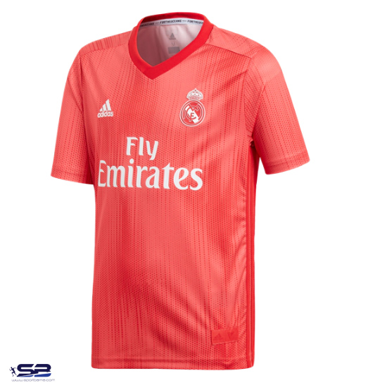  خرید  پیراهن آستین کوتاه رئال مادرید فصل 2019 رنگ قرمز-کیت سوم