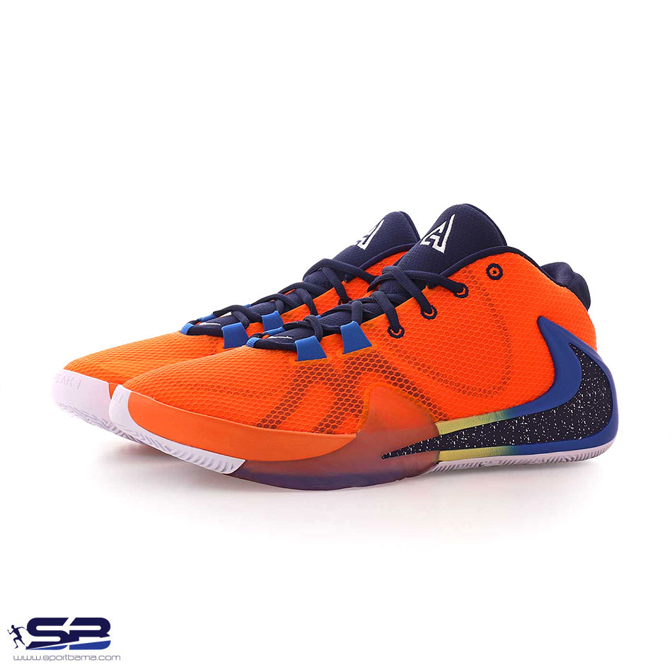  خرید  کفش کتونی بندی نایک زوم فریک بدون ساق مخصوص بسکتبال ووالیبال رنگ نارنجی