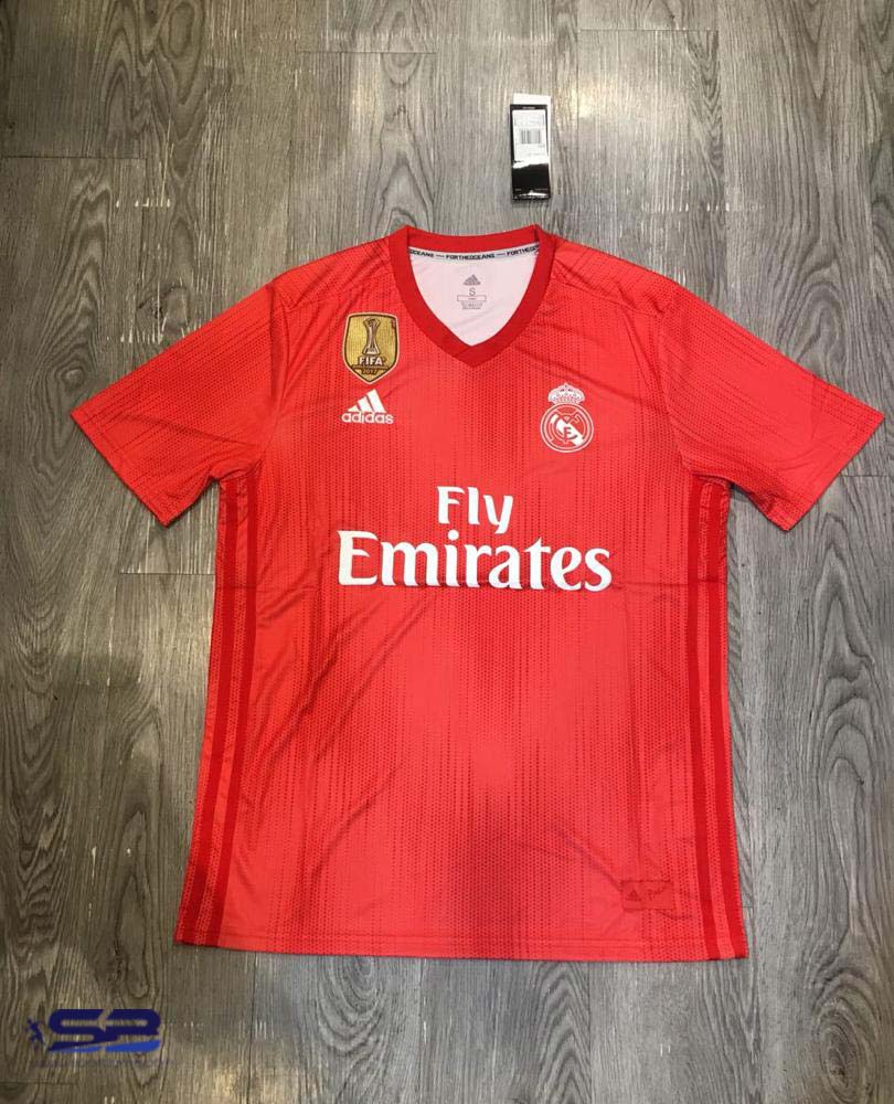  خرید  پیراهن آستین کوتاه رئال مادرید فصل 2019 رنگ قرمز-کیت سوم