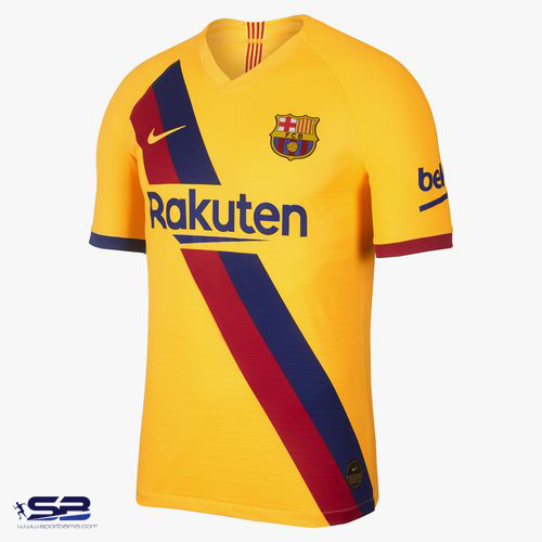  خرید  پیراهن آستین کوتاه بارسلونا فصل 2020 رنگ زرد - کیت دوم