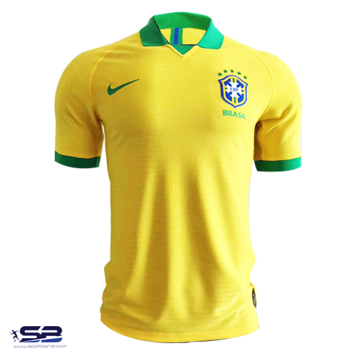  خرید  پیراهن آستین کوتاه برزیل فصل 2019 رنگ زرد -کیت اول