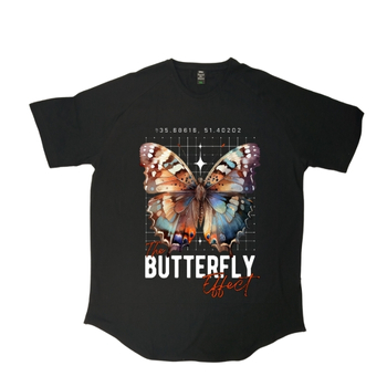 تیشرت لانگ طرح butterfly effect