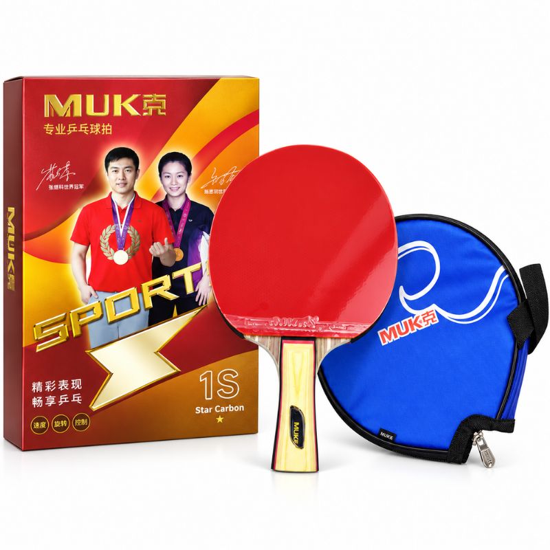 راکت پینگ پنگ MUKE  تک ستاره مدل 1S Star Carbon همراه کیف