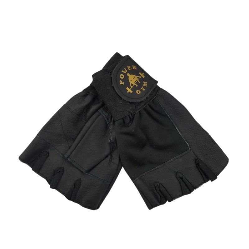 دستکش بدنسازی چرم نیمه مچ دار مردانه 