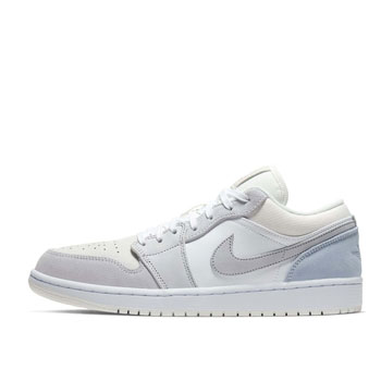 تصویر کتانی نایکی ایر جردن ۱ لو خاکستری آبی سایز ۳۷ تا ۴۵ چرم مصنوعی 