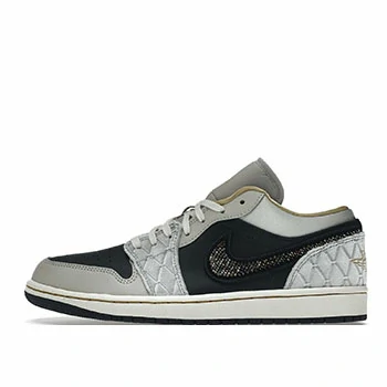 کتونی نایک جردن 1 کرم مشکی زرد jordan 1 beaded swoosh