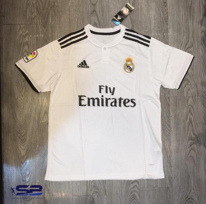  خرید  پیراهن آستین کوتاه رئال مادرید فصل 2019 رنگ سفید-کیت اول