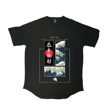 'تیشرت لانگ طرح Japanese wave'